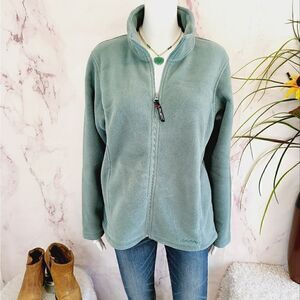 Cabela's sage green zip front polartec fleece jacket